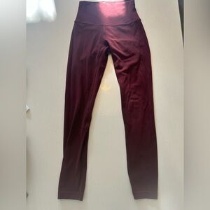 lululemon align leggings in Merlot 25”, size 2